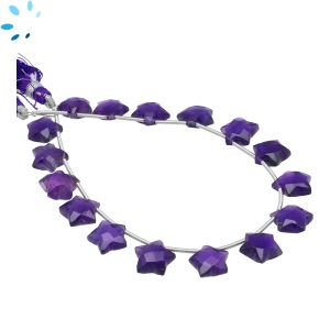 Amethyst Faceted Star Shape 9x9 - 10x10mm Beads