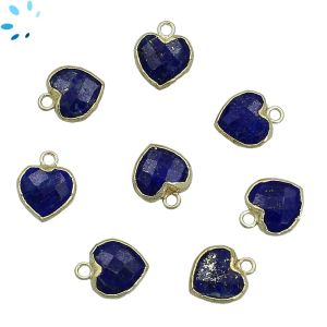 Lapis Heart Shape 9 - 9.5mm Electroplated 