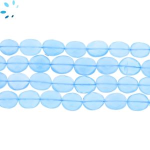 Blue Chalcedony Faceted Flat Connector Nuggets 10x8 - 11x9 mm