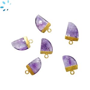 Amethyst Horn Shape 12x10 - 13x11 mm Electroplated 