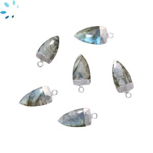 Labradorite Half Marquise Shape 18x10 Mm Electroplated 