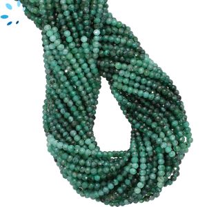 Raw Emerald Faceted Round Beads 2-2.5 mm