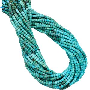 Turquoise Faceted Box Beads 2 mm