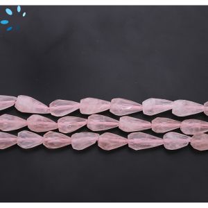 Rose Quartz Drop Shape Faceted Beads 6.5 x 11.0MM 