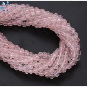 Rose Quartz Faceted Buttons Beads  5.0  MM 