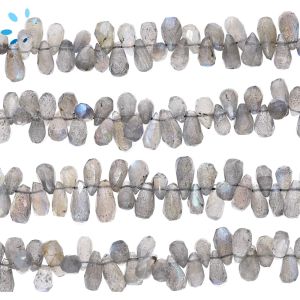 Labradorite Faceted Drop Shape Beads Top Drill  9x5 - 12x6 Mm