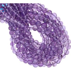 Amethyst Smooth Round Shape Beads 5 - 6mm