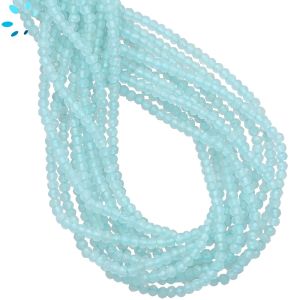 Aquamarine Faceted Button Beads 3mm 