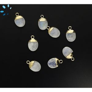 Rainbow Moonstone Oval 9x8 - 10x8 mm Electroplated 