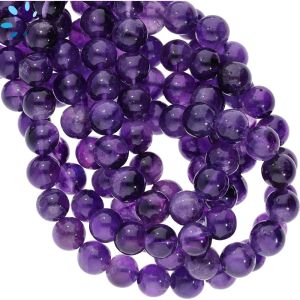 Amethyst Smooth Round Shape Beads 8Mm