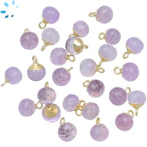 Pink Amethyst Onion Shape 6 - 7 mm Electroplated 