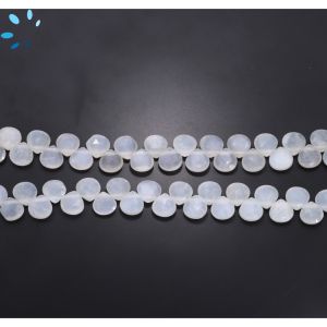 Moonstone Faceted Heart Beads 6x6mm