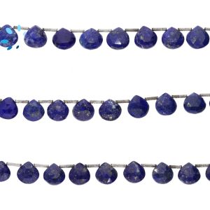  Lapis Faceted Heart Shape Beads 8mm 