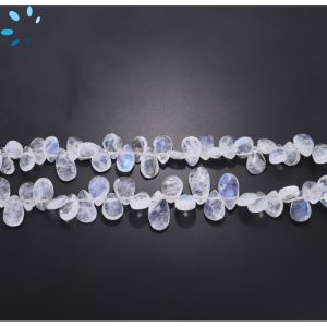 Rainbow Moonstone Faceted Pear Beads 6x4 - 7x4mm