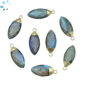 Labradorite Faceted Marquise Shape 18x18mm Electroplated 