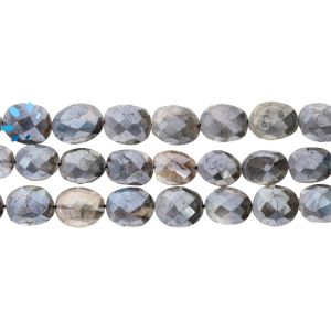 Mystic Labradorite Faceted Flat Connector Nuggets 10x8 - 11x9 MM 