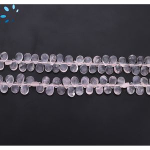 Rose Quartz Faceted Pear Beads 6x4 - 7x5Mm