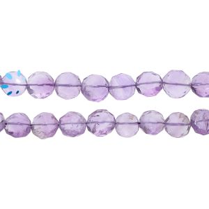 Amethyst Coin Faceted Beads  8.0 - 11MM 