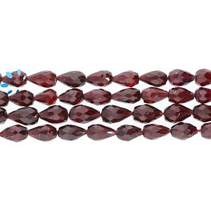Garnet Faceted Drop Shape Beads 9x6 - 10x7mm