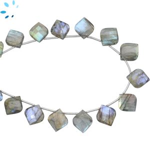 Labradorite Faceted Fancy Shape Top Side Drill Beads 11x10 - 12x11 mm 