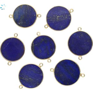 Lapis Smooth Coin Bezel Connector 19 Mm 