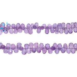 Amethyst Drop  Faceted Beads  8.0x5.0 - 9.0x6.0MM 
