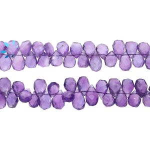 Amethyst Drop Faceted Beads  9x5 - 13x8MM 