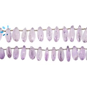 Rose Amethyst Faceted Pear Beads 11x7-17x12Mm