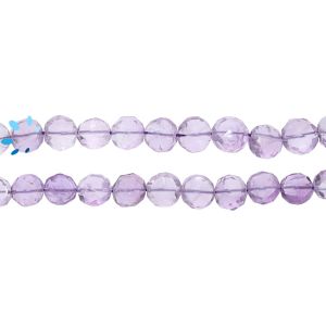 Amethyst Coin  Faceted Beads  8.0 - 9.0MM 