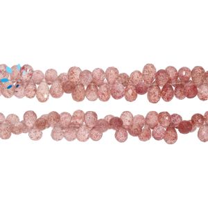 Strawberry Quartz  Drop Shape Faceted Beads 7x5 - 8x5mm 
