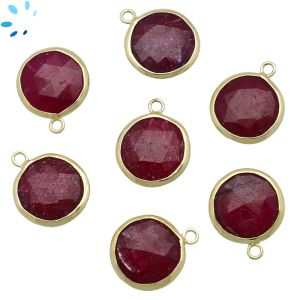 Dyed Ruby Coin Shape Bezel 15 - 16 mm 