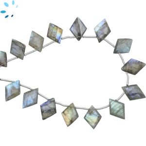 Labradorite Faceted Fancy Kite Top Side Drill Beads 11x9 - 12x9 mm 