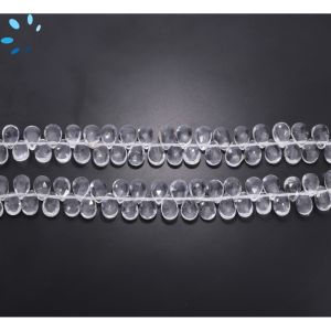 Crystal Quartz Faceted Pear Beads 6x4 - 7x5Mm