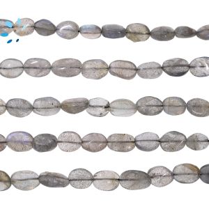 Labradorite Smooth Oval  Beads  8x7 - 11x7Mm