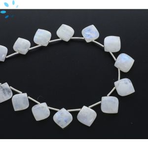 Rainbow Moonstone Faceted Fancy Shape Top Side Drill Beads 11x10 - 12x11 mm 