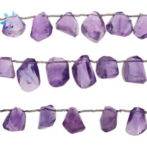 Amethyst Faceted Step Cut Nuggets 16x10 - 22x11MM