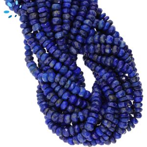 Lapis Faceted Buttons Shape Beads  3 - 4Mm