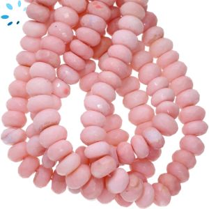 Pink Opal Faceted Rondelle  Beads 9 - 9.5mm