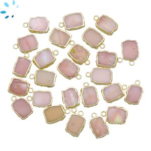 Pink Opal Small Slice 10x8 - 11x9 mm Electroplated 