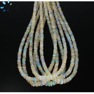 Ethiopian Opal Faceted Button Beads 3.5 - 5.5 mm