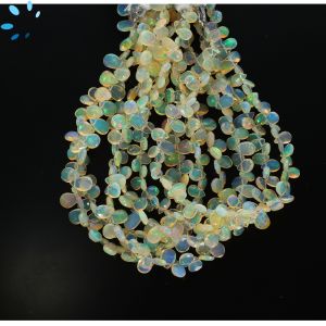 Natural Ethiopian Opal Smooth Pear Beads