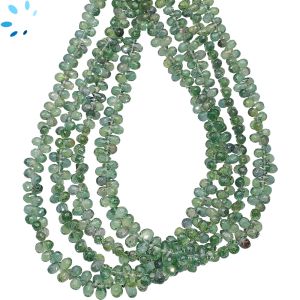 Green Sapphire Faceted Drop Beads Graduated 5x3 mm