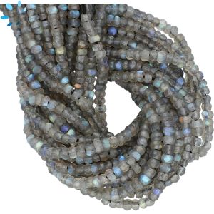 Large Hole Labradorite Faceted Rondelle Beads 3.5mm | 0.8 - 1 mm Drill Hole 