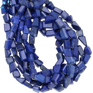 Lapis Faceted Nuggets Beads 9x7 mm