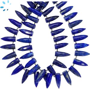 Lapis Faceted Spike Beads 15x5 mm
