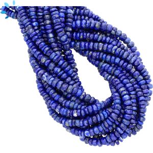 Lapis Faceted Rondelle Large Hole Size Beads 4 - 4.5mm - 0.8 | 1 mm Drill Hole    