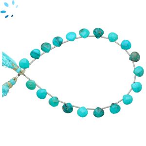 Kingman Turquoise Faceted Heart Shape Beads 8mm