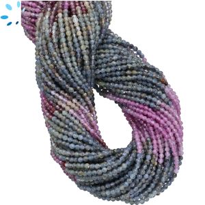 Multi Color Sapphire Faceted Round Beads 2 - 2.5 mm