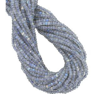 Natural Labradorite Faceted Rondelle Beads 3 mm