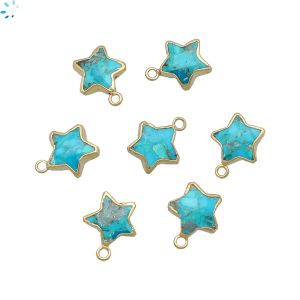 Turquoise Star Shape 10x10 mm Electroplated 